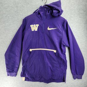 Washington Huskies Jacket Mens Small Purple Mock Neck Hoodie Spellout VTG Nike